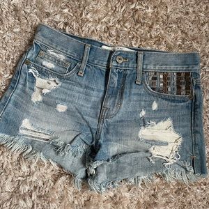 Abercrombie and Fitch Denim shorts w/ Beaded Pocket